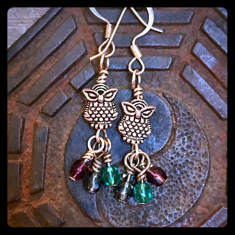 Dainty owl earrings